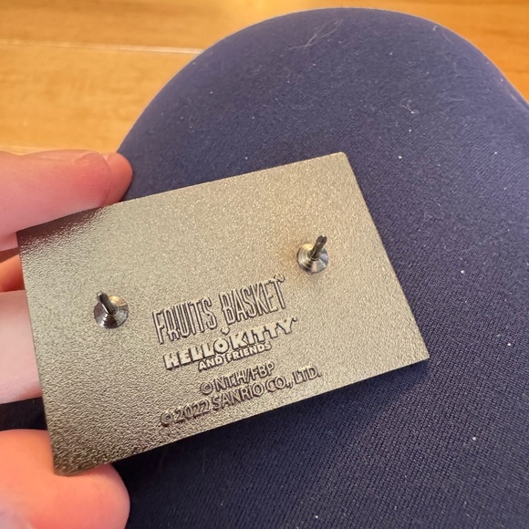 Sanrio Fruits Basket Cute Anime Character Pin with Heart Design - Picture 2 of 2